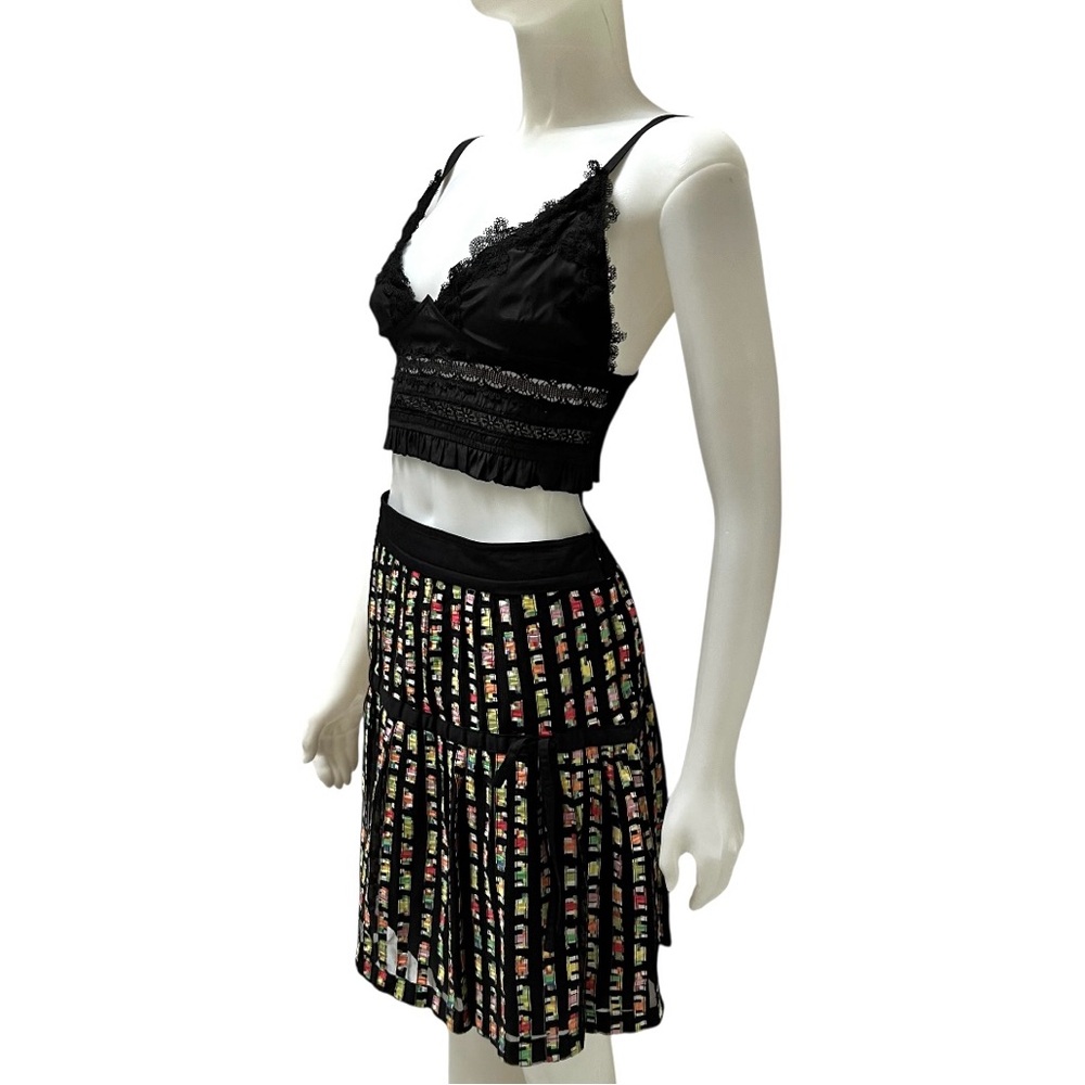 CYNTHIA STEFFE Tiered Striped Skirt Coquette Girl Whimsy Goth Preppy Artsy NWOT